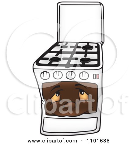 Clipart Gas Oven Range Stove Character - Royalty Free Vector Illustration by dero