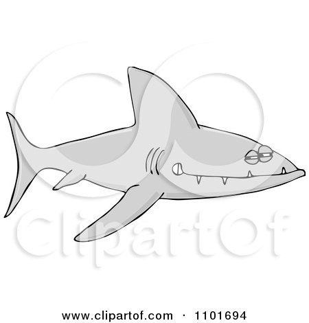 Clipart Sinister Shark With Sharp Teeth - Royalty Free Vector Illustration by djart