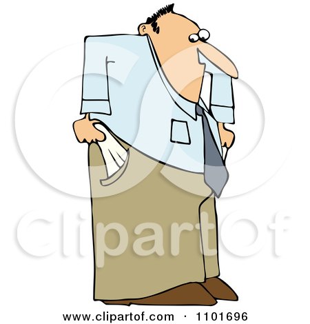 Clipart Businessman With Empty Pockets - Royalty Free Vector Illustration by djart
