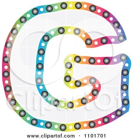Clipart Colorful Capital Letter G With A Grid Pattern - Royalty Free Vector Illustration by Andrei Marincas