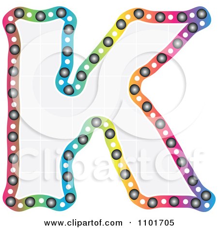 Clipart Colorful Capital Letter K With A Grid Pattern - Royalty Free Vector Illustration by Andrei Marincas