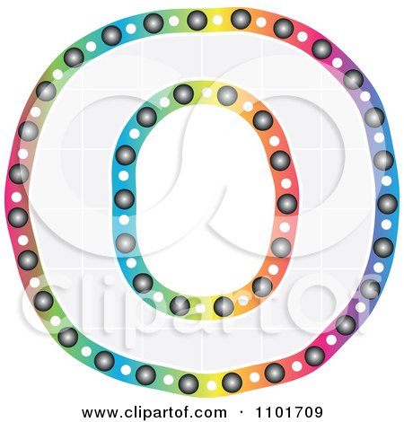 Clipart Colorful Capital Letter O With A Grid Pattern - Royalty Free Vector Illustration by Andrei Marincas