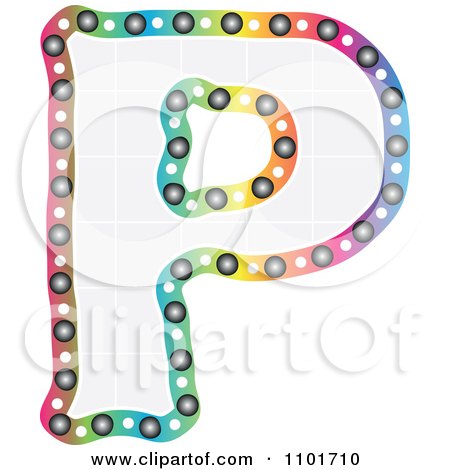 Clipart Colorful Capital Letter P With A Grid Pattern - Royalty Free Vector Illustration by Andrei Marincas