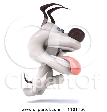 Clipart 3d Happy Jack Russell Terrier Dog Jumping - Royalty Free CGI Illustration by Julos