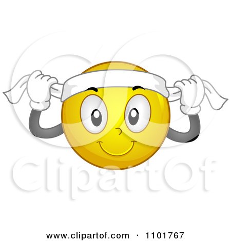 Clipart Hachimaki Yellow Smiley With A Headband - Royalty Free Vector Illustration by BNP Design Studio