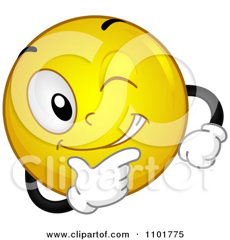 Clipart Yellow Smiley Winking And Smiling - Royalty Free Vector Illustration by BNP Design Studio