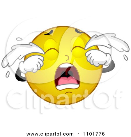 Clipart Yellow Smiley Crying - Royalty Free Vector Illustration by BNP Design Studio