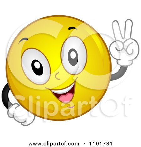Clipart Peaceful Yellow Smiley - Royalty Free Vector Illustration by BNP Design Studio