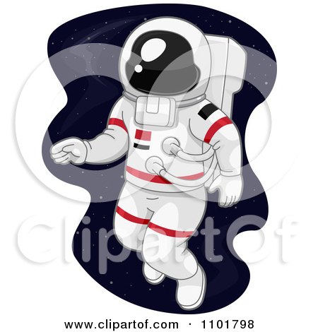 Clipart Astronaut Doing A Space Walk - Royalty Free Vector Illustration by BNP Design Studio