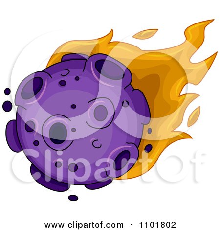 Clipart Purple Meteor And Flames - Royalty Free Vector Illustration by BNP Design Studio