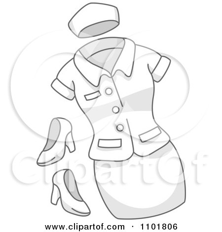 Clipart Nurse Uniform With Heels - Royalty Free Vector Illustration by BNP Design Studio