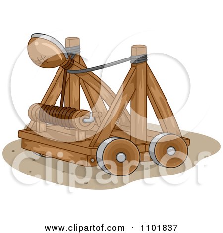 Clipart Wooden Catapult - Royalty Free Vector Illustration by BNP Design Studio