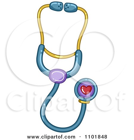 Clipart Blue Toy Stethoscope With A Heart - Royalty Free Vector Illustration by BNP Design Studio