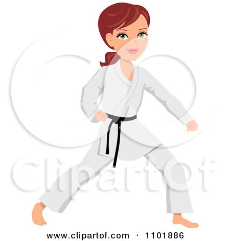 Clipart Strong Karate Woman - Royalty Free Vector Illustration by Monica