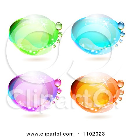 Clipart Reflective Colorful Water Drops 2 - Royalty Free Vector Illustration by merlinul