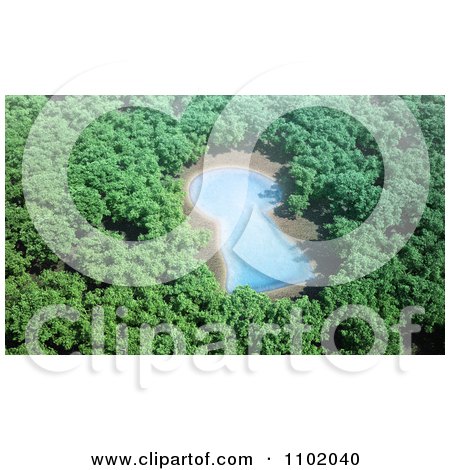 Clipart 3d Blue Keyhole Lake In A Lush Forest - Royalty Free CGI Illustration by Mopic