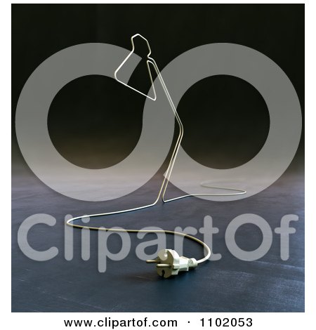 Clipart 3d Cord Forming A Desk Lamp - Royalty Free CGI Illustration by Mopic