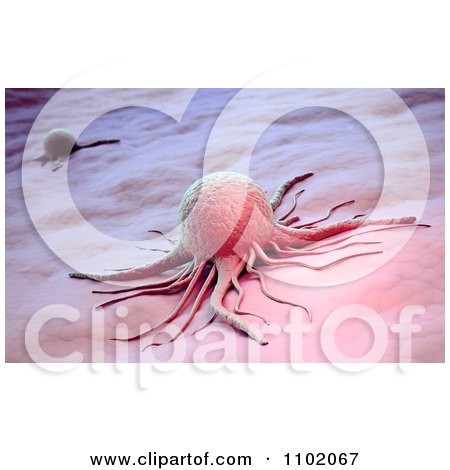 Clipart 3d Microscopic Cancer Cell - Royalty Free CGI Illustration by Mopic