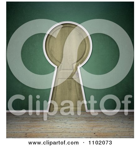 Clipart 3d Closed Keyhole Door - Royalty Free CGI Illustration by Mopic