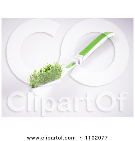 Clipart 3d Grassy Tooth Brush 1 - Royalty Free CGI Illustration by Mopic