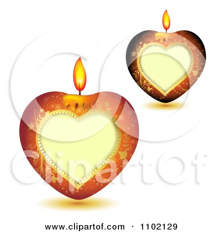 Clipart Heart Candles On White - Royalty Free Vector Illustration by merlinul