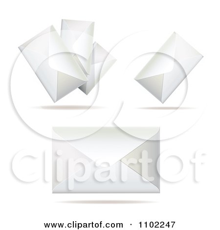 Clipart White Envelopes - Royalty Free Vector Illustration by merlinul