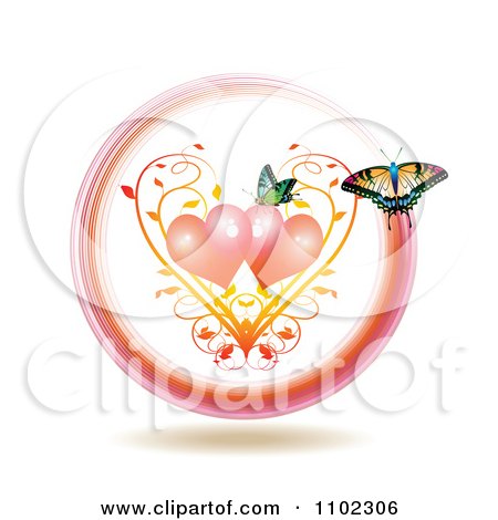 Clipart Butterflies And Hearts 9 - Royalty Free Vector Illustration by merlinul