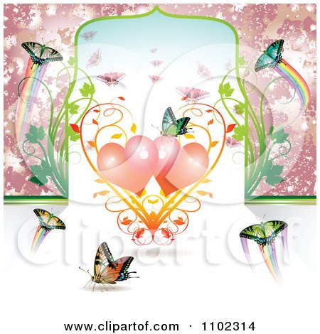 Clipart Butterflies And Hearts 8 - Royalty Free Vector Illustration by merlinul
