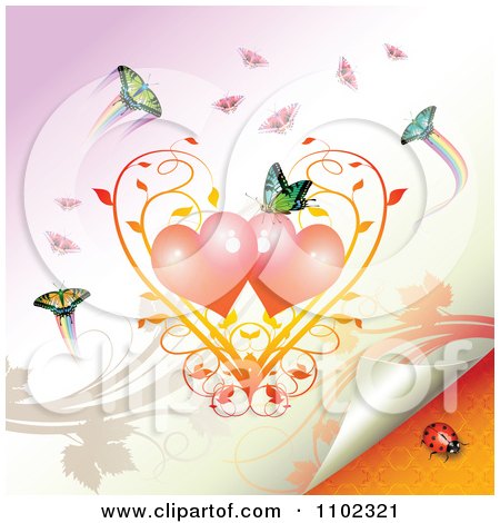 Clipart Butterflies And Hearts 5 - Royalty Free Vector Illustration by merlinul