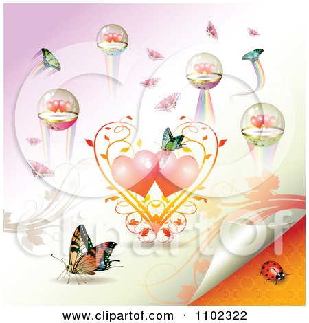 Clipart Butterflies And Hearts 6 - Royalty Free Vector Illustration by merlinul