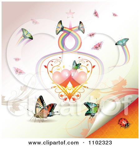 Clipart Butterflies And Hearts 7 - Royalty Free Vector Illustration by merlinul