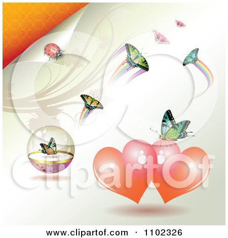 Clipart Butterflies And Hearts 3 - Royalty Free Vector Illustration by merlinul
