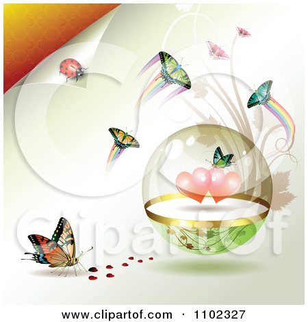 Clipart Butterflies And Hearts 1 - Royalty Free Vector Illustration by merlinul