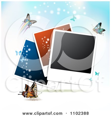Clipart Instant Photo And Butterfly Background 2 - Royalty Free Vector Illustration by merlinul
