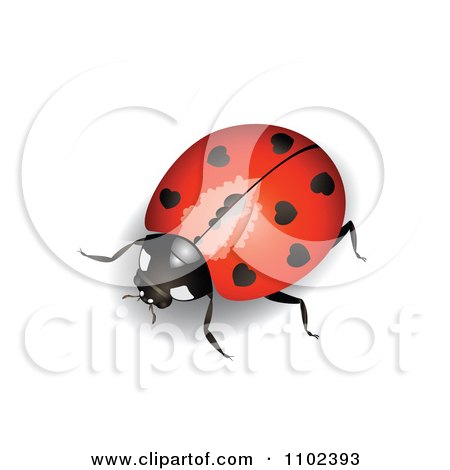 Clipart Red Heart Spotted Ladybug - Royalty Free Vector Illustration by merlinul