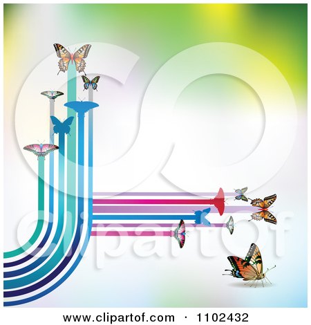 Clipart  Butterfly Trail Background 4 - Royalty Free Vector Illustration by merlinul