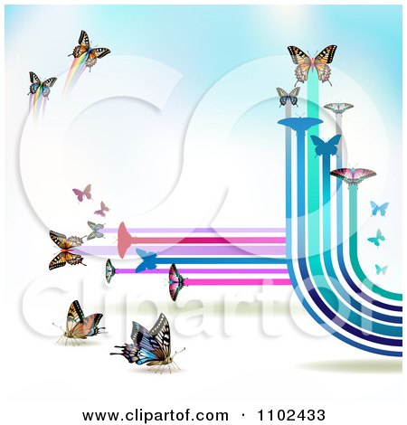 Clipart  Butterfly Trail Background 5 - Royalty Free Vector Illustration by merlinul