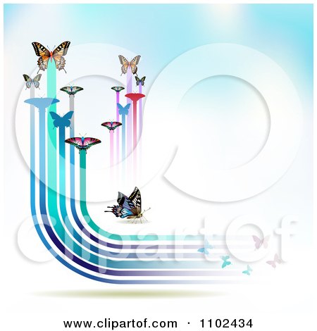 Clipart  Butterfly Trail Background 6 - Royalty Free Vector Illustration by merlinul
