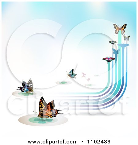 Clipart  Butterfly Trail Background 8 - Royalty Free Vector Illustration by merlinul