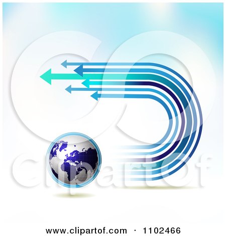 Clipart Arrow Trails And Globe Background 3 - Royalty Free Vector Illustration by merlinul