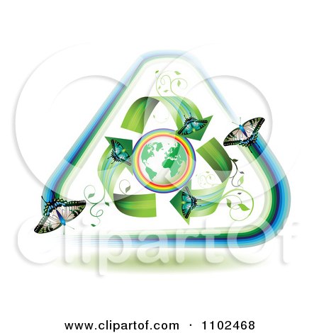 Clipart Butterfly Arrows Around A Globe 6 - Royalty Free Vector Illustration by merlinul