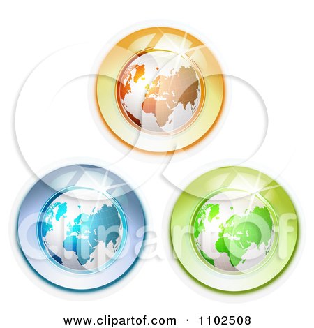 Clipart Three Shiny Globes On White - Royalty Free Vector Illustration by merlinul