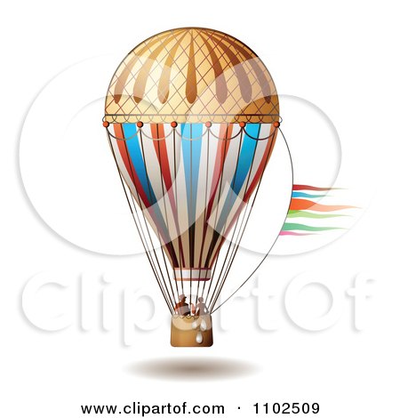 Clipart Couple In A Hot Air Balloon 2 - Royalty Free Vector Illustration by merlinul
