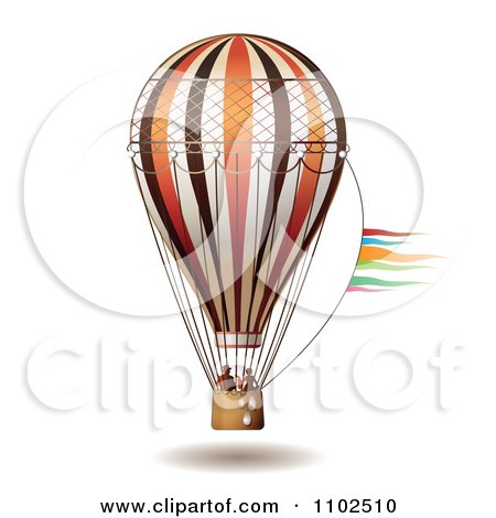 Clipart Couple In A Hot Air Balloon 1 - Royalty Free Vector Illustration by merlinul