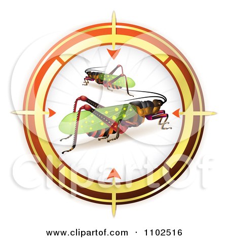 Clipart Locusts In A Target Viewfinder - Royalty Free Vector Illustration by merlinul