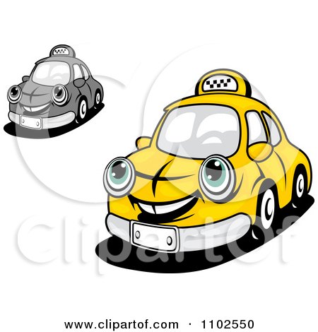 Clipart Happy Taxi Cabs - Royalty Free Vector Illustration by Vector Tradition SM