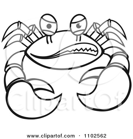 Clipart Outlined Angry Crab 1 - Royalty Free Vector Illustration by Vector Tradition SM