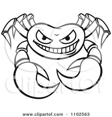 Clipart Outlined Angry Crab 2 - Royalty Free Vector Illustration by Vector Tradition SM