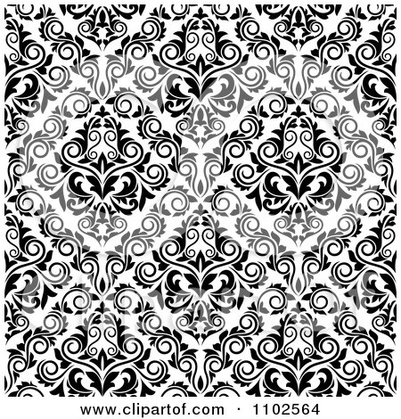 Clipart Black And White Triangular Damask Pattern Seamless Background 24 - Royalty Free Vector Illustration by Vector Tradition SM
