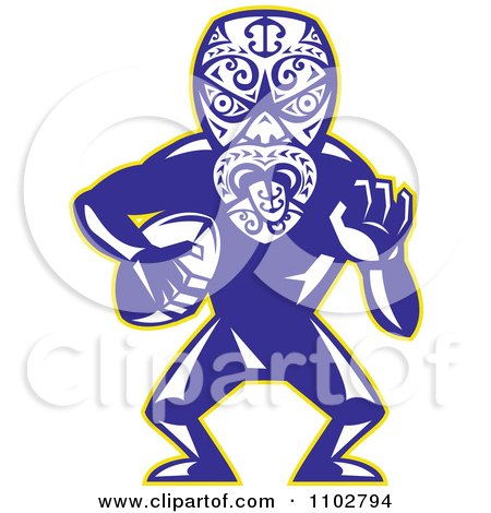 Clipart Maori Warrior Rugby Player - Royalty Free Vector Illustration by patrimonio